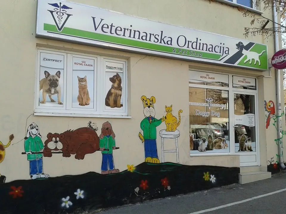 Oslikana fasada ambulante Doggy Dog sa psima doktorima i medom na nosilima